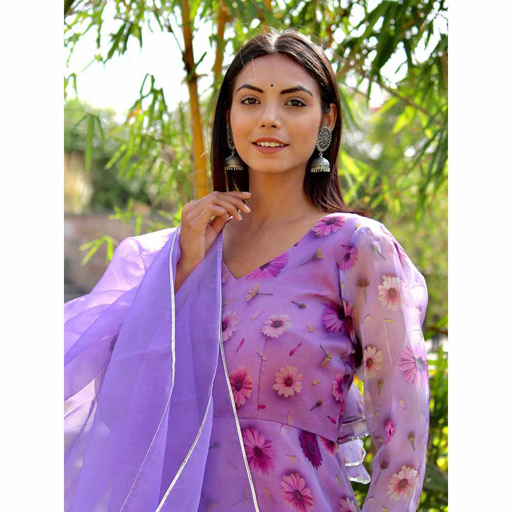 ONEWE INDIA Taara Floral Suit Set (Set of 3) - Purple