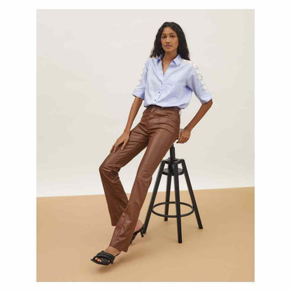 Pallavi Swadi Sky Blue Dragonfly Swarovski Shirt