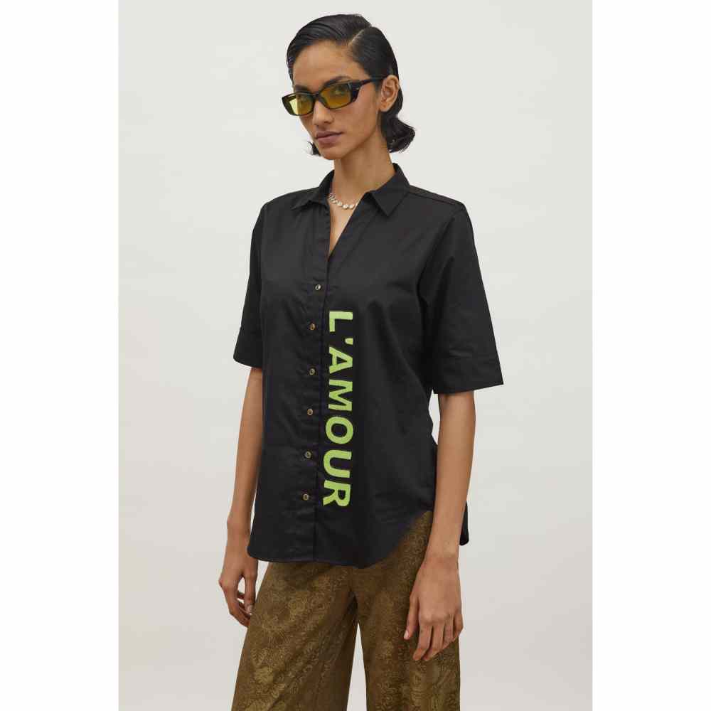 Pallavi Swadi Black Neon Lamour Shirt
