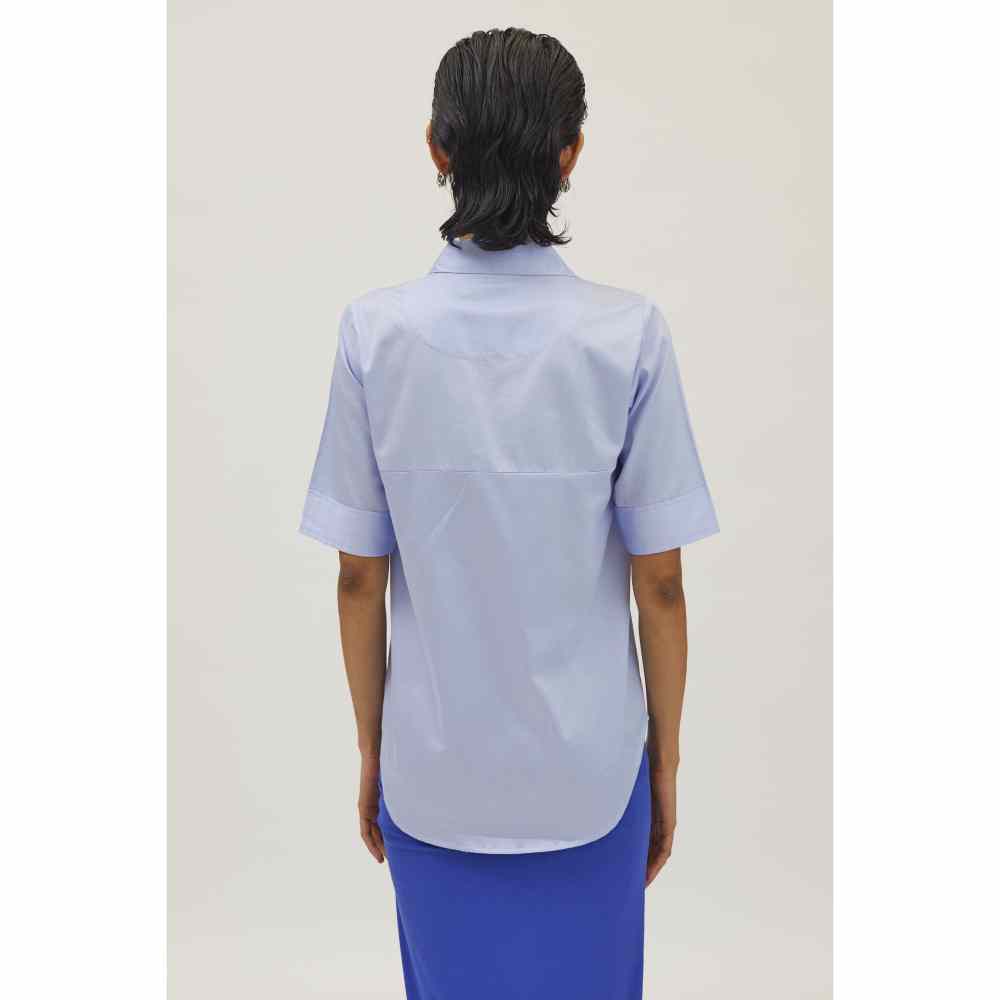 Pallavi Swadi Sky Blue Puzzle Pop Embroidered Shirt