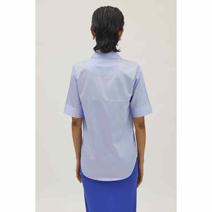 Pallavi Swadi Sky Blue Puzzle Pop Embroidered Shirt