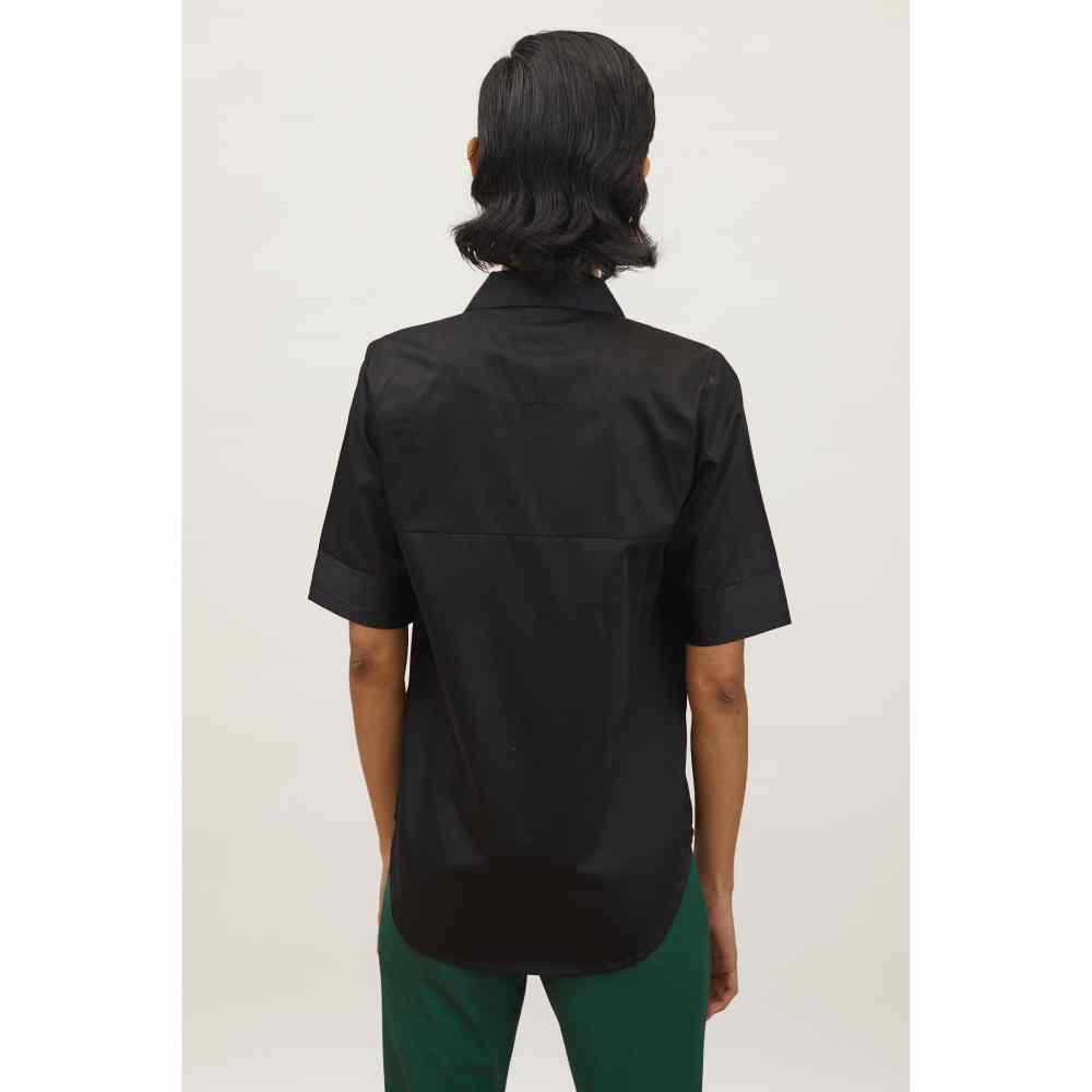 Pallavi Swadi Black Puzzle Pop Embroidered Shirt