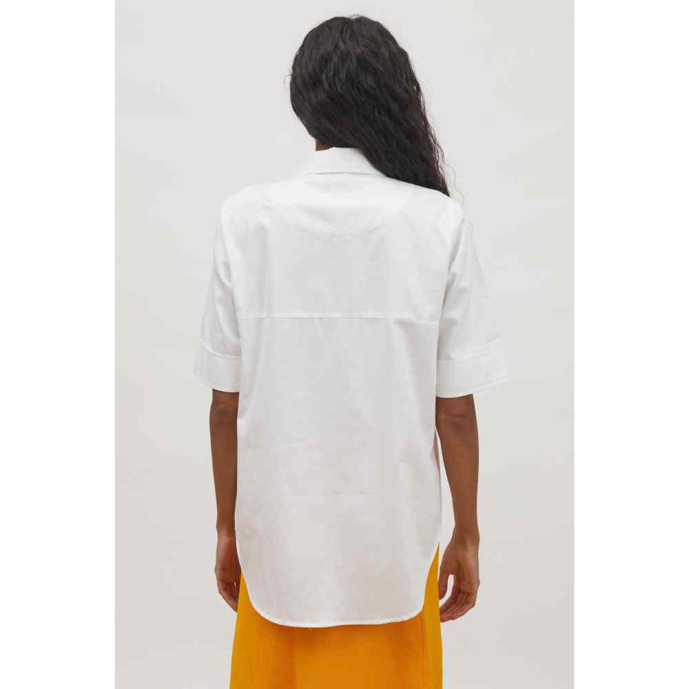 Pallavi Swadi White Puzzle Pop Embroidered Shirt