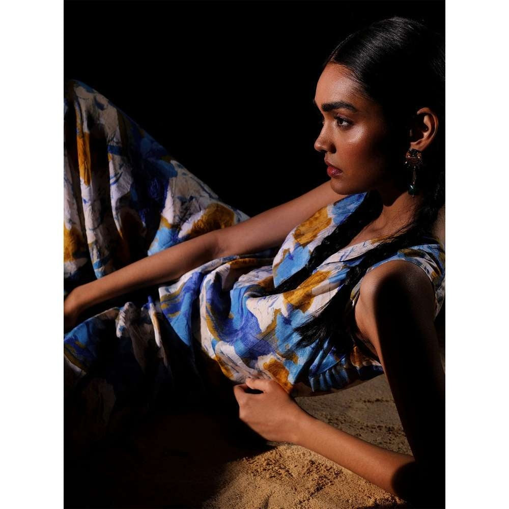 Pallavi Agarwal Azure Jumpsuit Blue Printed