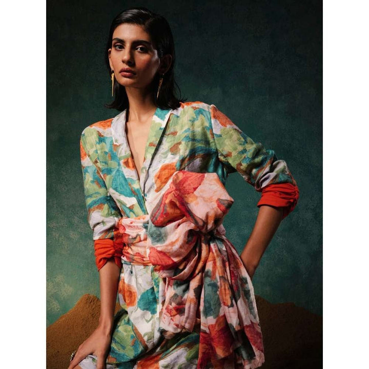 Pallavi Agarwal Mint Blazer Mini Dress Multi-Color