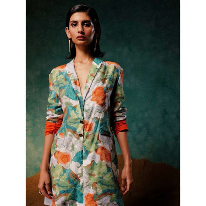 Pallavi Agarwal Mint Blazer Mini Dress Multi-Color