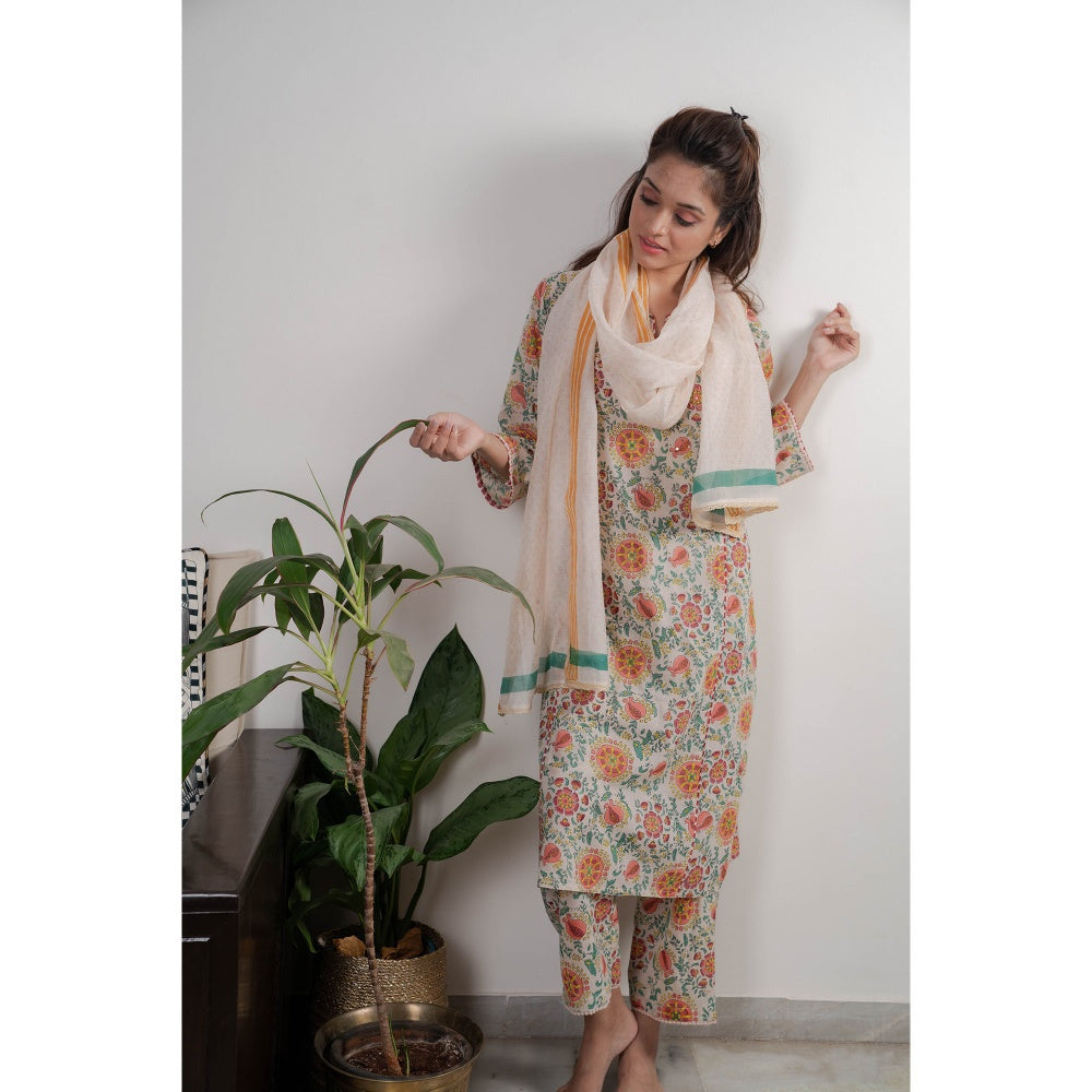 PANTS AND PAJAMAS Neeta Block Printed Stole