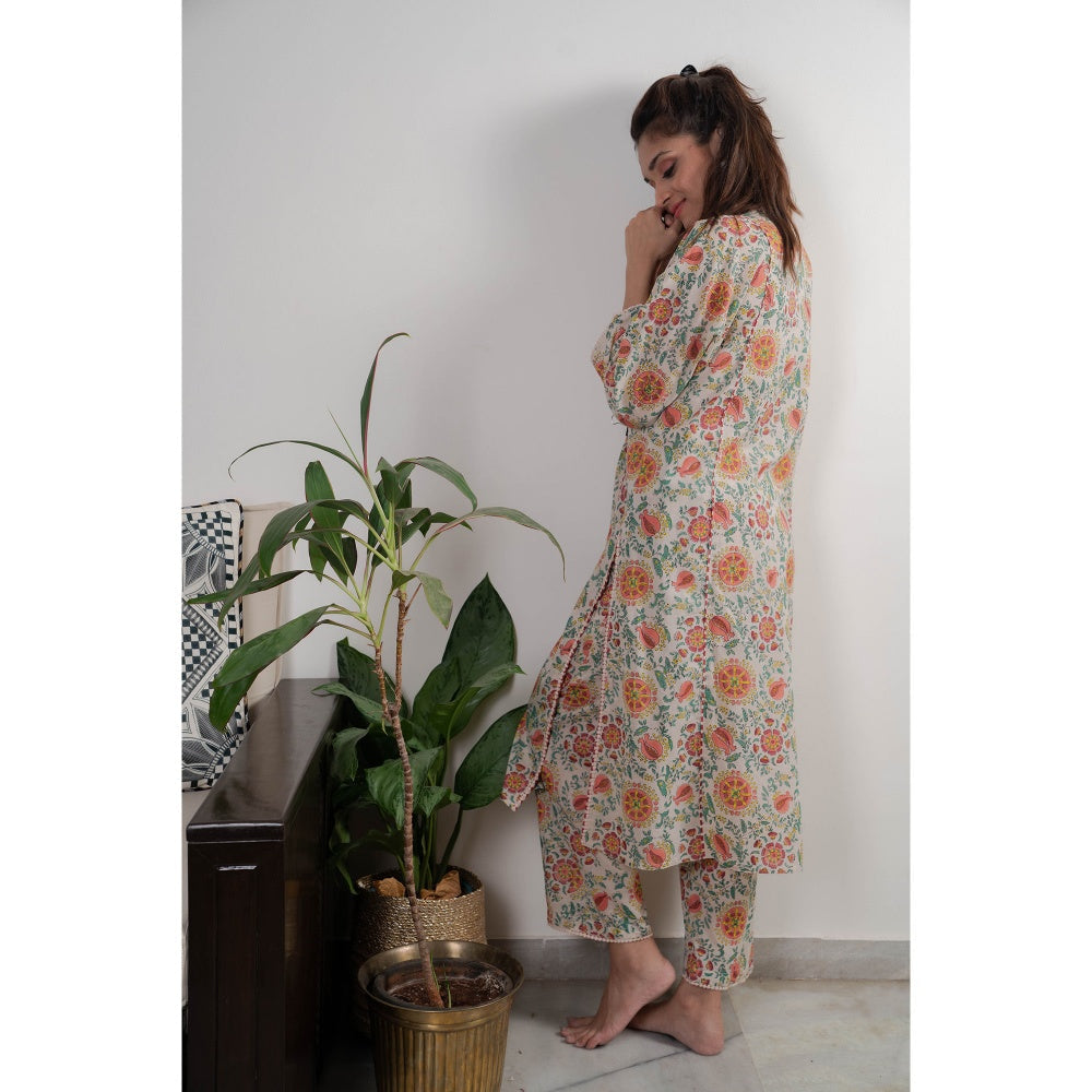 PANTS AND PAJAMAS Neeta Block Printed Stole
