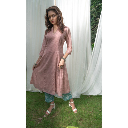 PANTS AND PAJAMAS Aqua Sequin Embroidered Chanderi Dupatta