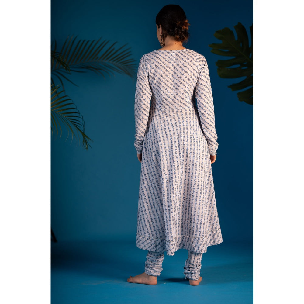 PANTS AND PAJAMAS Blue Zohra Sequin Kota Dupatta