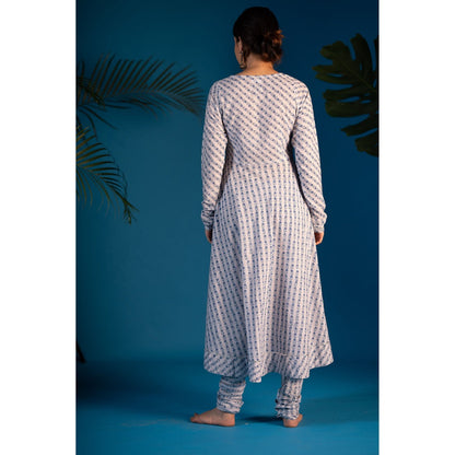 PANTS AND PAJAMAS Blue Zohra Sequin Kota Dupatta