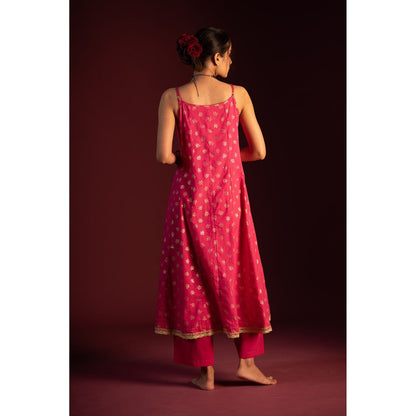 PANTS AND PAJAMAS Blue Shukra Foil Print Dupatta
