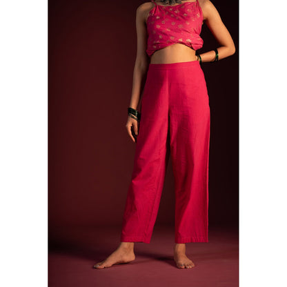 PANTS AND PAJAMAS Blue Shukra Foil Print Dupatta