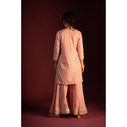 PANTS AND PAJAMAS Green Varun Foil Print Dupatta