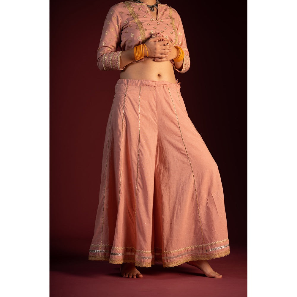 PANTS AND PAJAMAS Green Varun Foil Print Dupatta