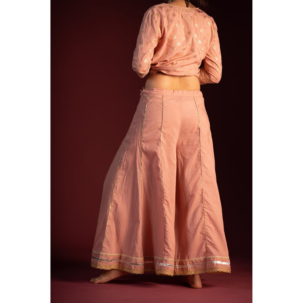 PANTS AND PAJAMAS Green Varun Foil Print Dupatta