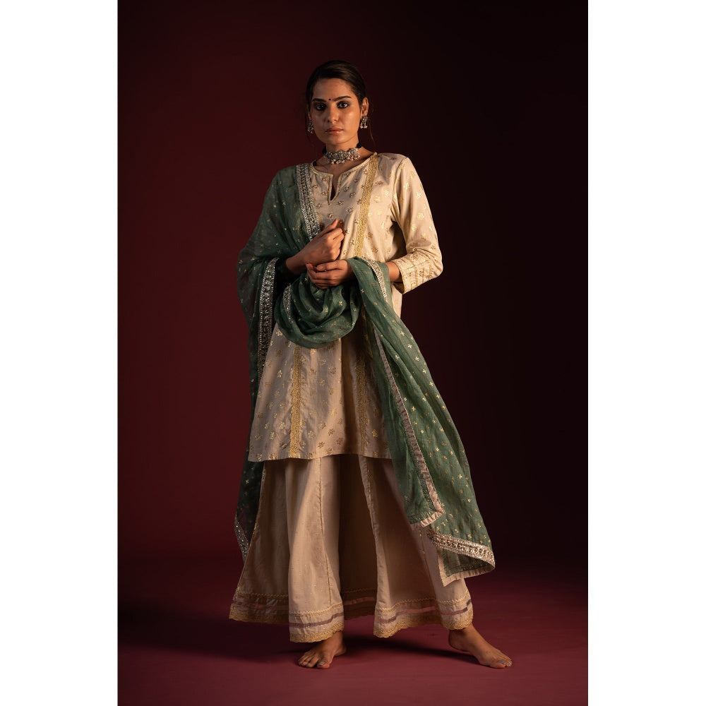 PANTS AND PAJAMAS Ravi Foil Print Dupatta