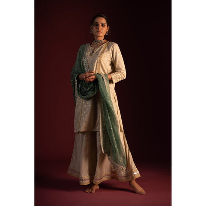 PANTS AND PAJAMAS Ravi Foil Print Dupatta