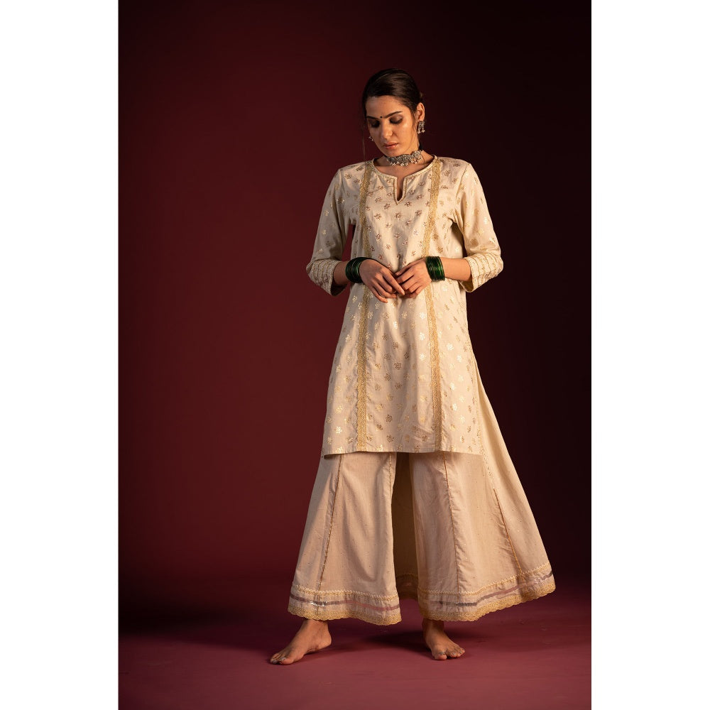 PANTS AND PAJAMAS Ravi Foil Print Dupatta