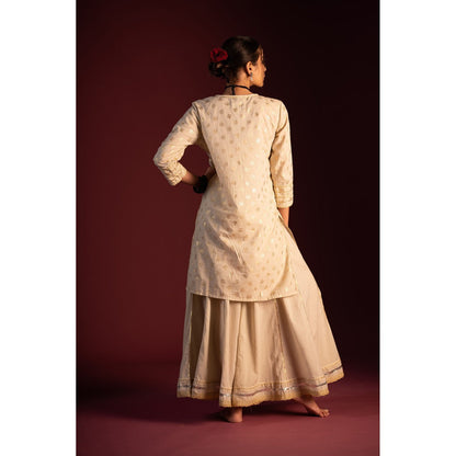 PANTS AND PAJAMAS Ravi Foil Print Dupatta