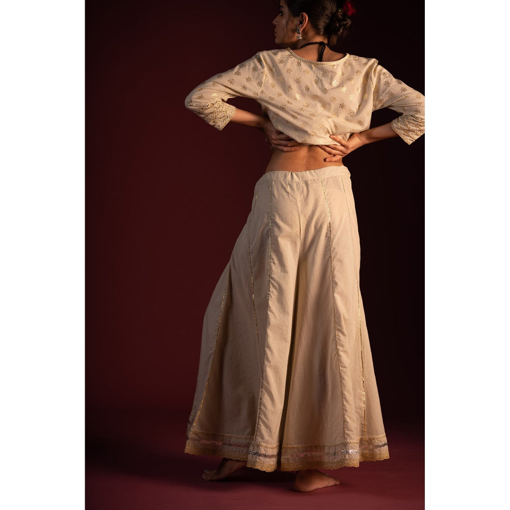 PANTS AND PAJAMAS Ravi Foil Print Dupatta