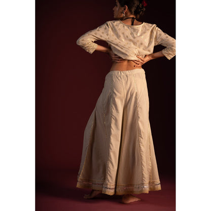 PANTS AND PAJAMAS Ravi Foil Print Dupatta