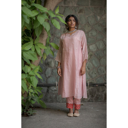 PANTS AND PAJAMAS Light Pink Gulkhera Sequin Dupatta