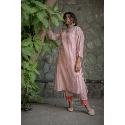 PANTS AND PAJAMAS Light Pink Gulkhera Sequin Dupatta
