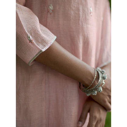 PANTS AND PAJAMAS Light Pink Gulkhera Sequin Dupatta