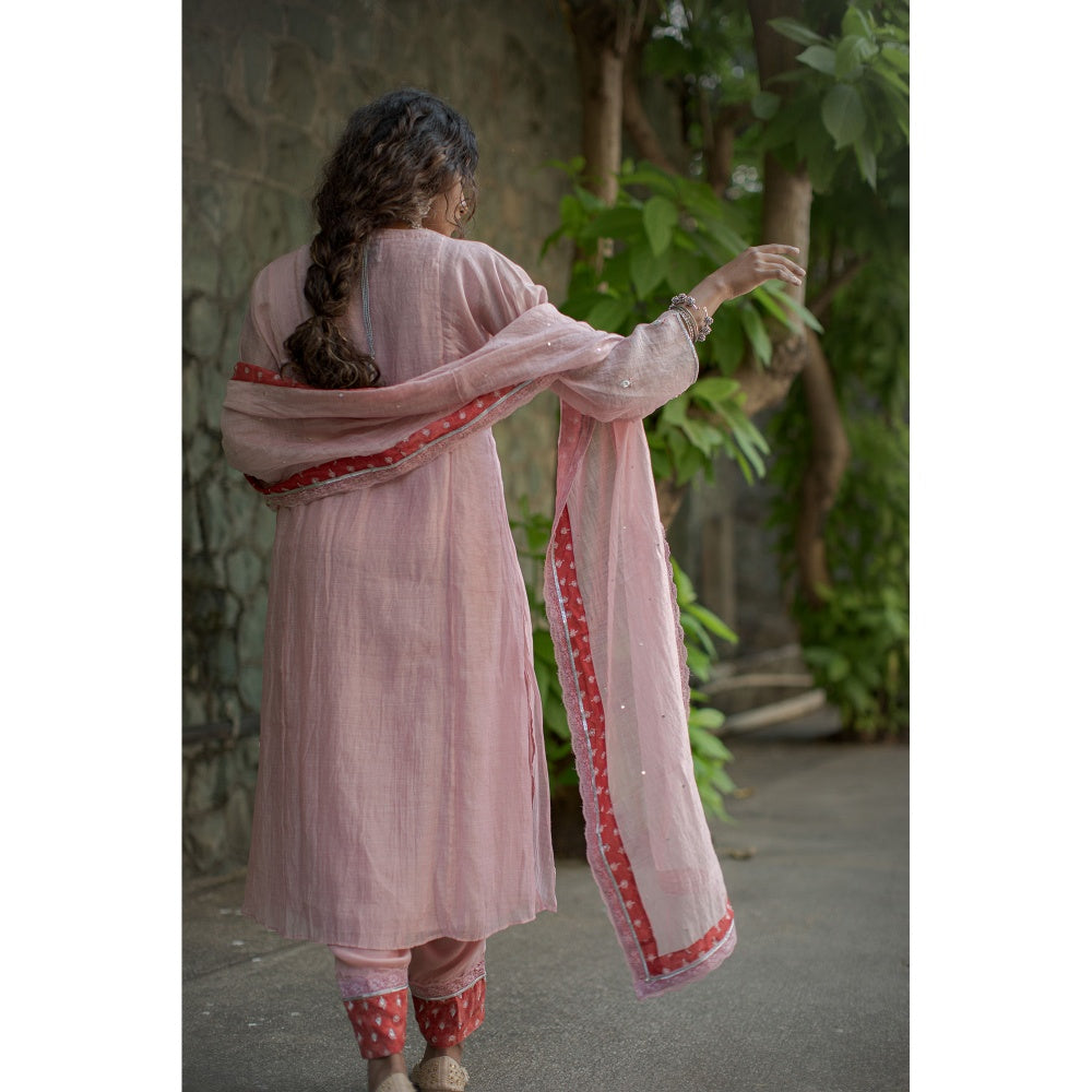 PANTS AND PAJAMAS Light Pink Gulkhera Sequin Dupatta