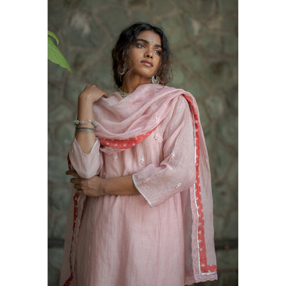 PANTS AND PAJAMAS Light Pink Gulkhera Sequin Dupatta