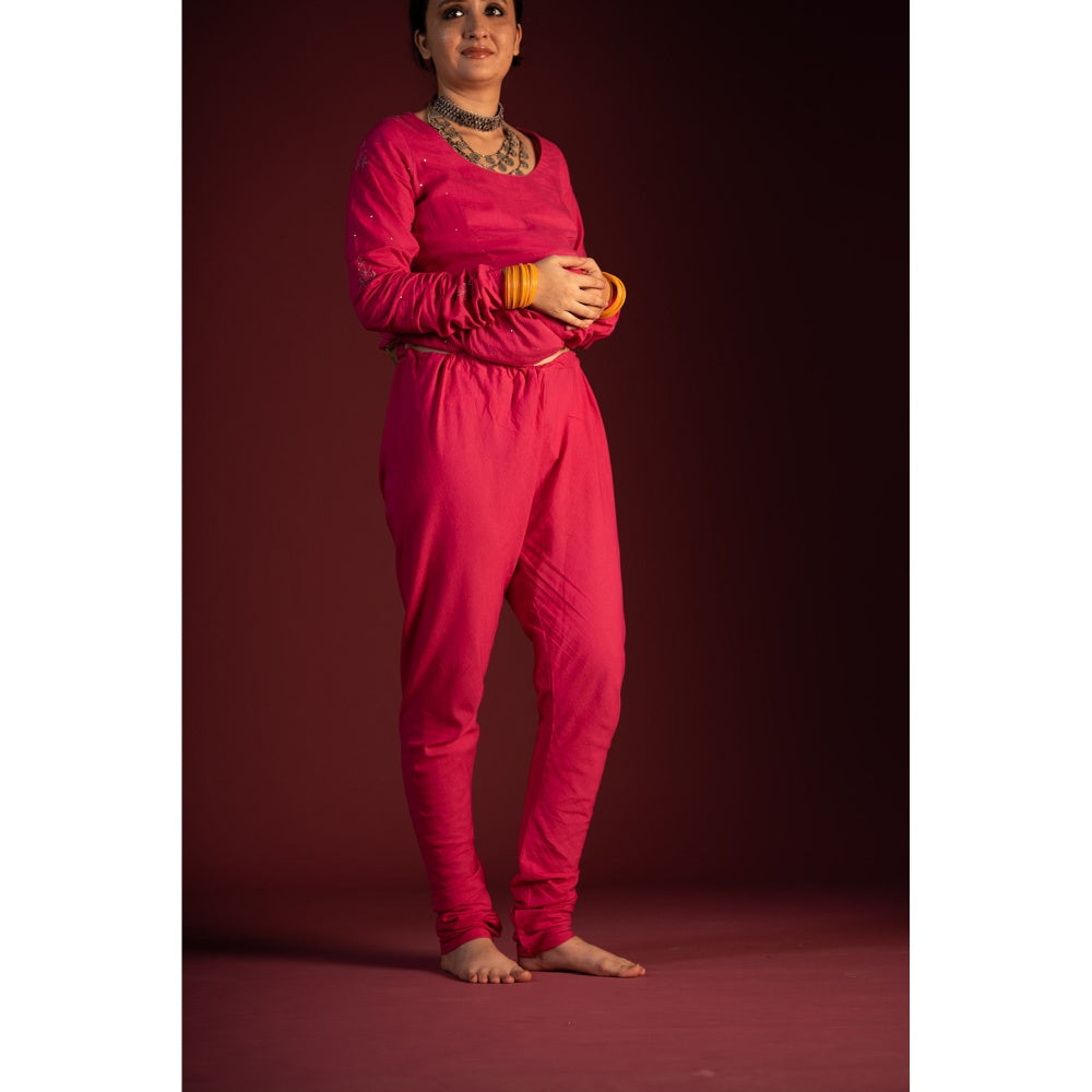 PANTS AND PAJAMAS Pink Mangal Churidar