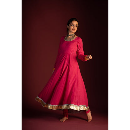 PANTS AND PAJAMAS Pink Mangal Churidar
