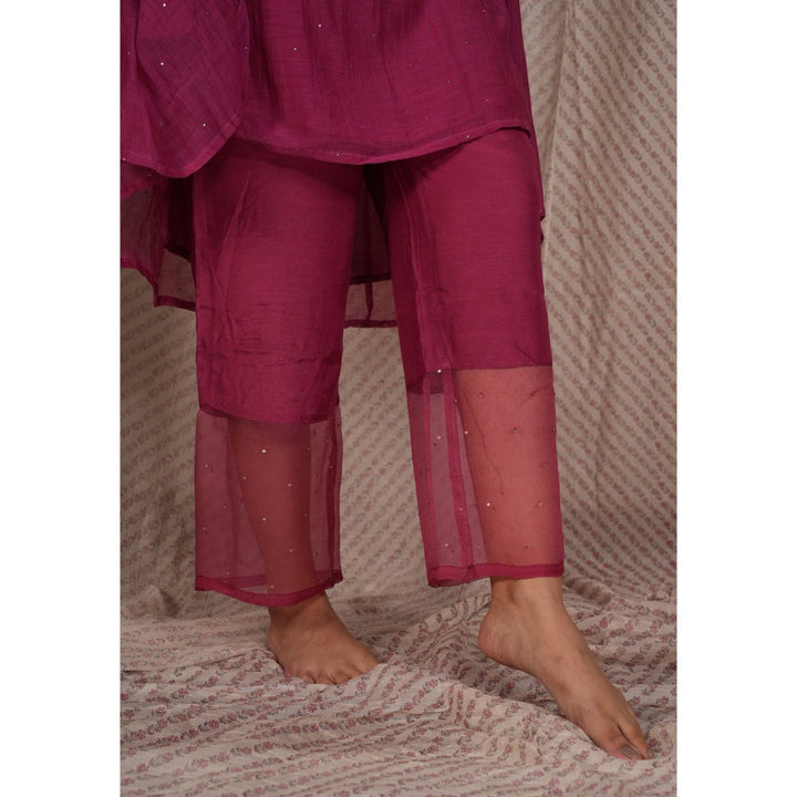 PANTS AND PAJAMAS Berry Cotton Silk Pant