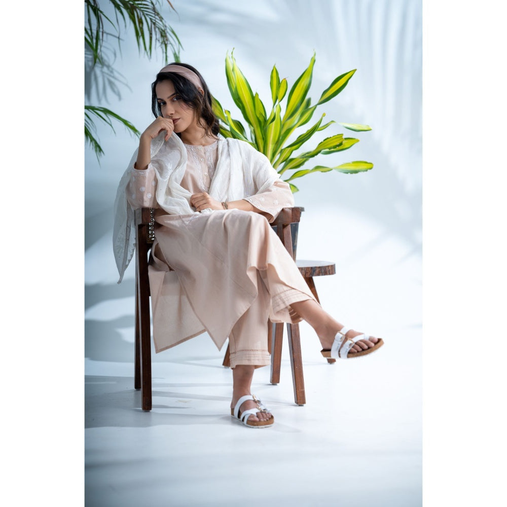 PANTS AND PAJAMAS Beige Cotton Bottom