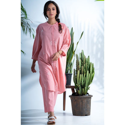 PANTS AND PAJAMAS Cerise Dark Blush Pink Cotton Bottom