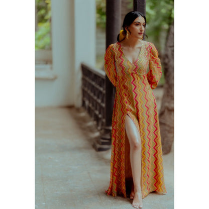 Paulmi & Harsh Zigzag Printed Fusion Maxi