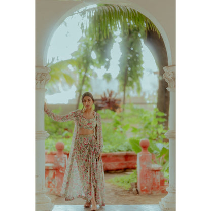 Paulmi & Harsh Strawberry Printed Off White (Set of 4)