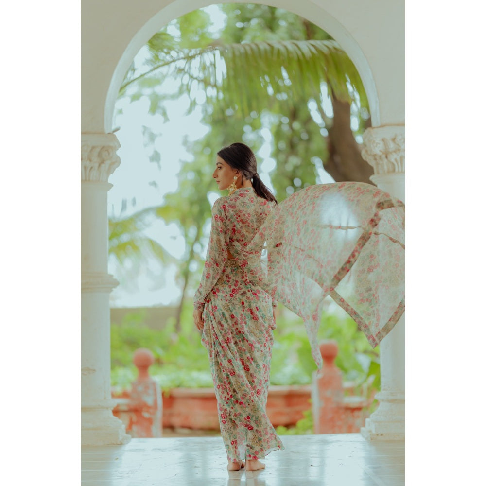 Paulmi & Harsh Strawberry Printed Off White (Set of 4)