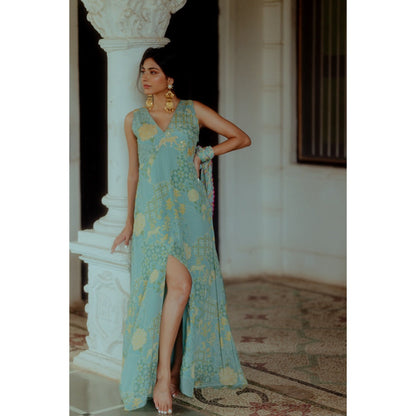 Paulmi & Harsh Tea Pot Naksha Printed Slit Maxi