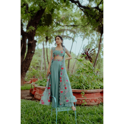 Paulmi & Harsh Tea Pot Blue Floral and Anar Printed (Set of 4)