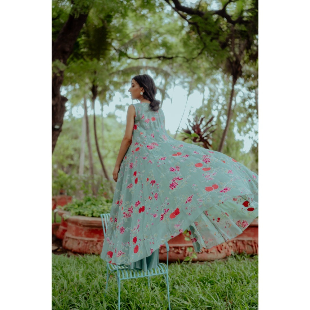 Paulmi & Harsh Tea Pot Blue Floral and Anar Printed (Set of 4)