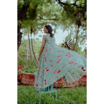 Paulmi & Harsh Tea Pot Blue Floral and Anar Printed (Set of 4)