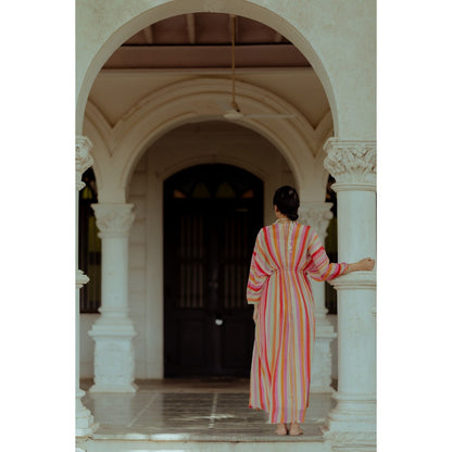 Paulmi & Harsh Multicoloured Printed Fusion Kaftan