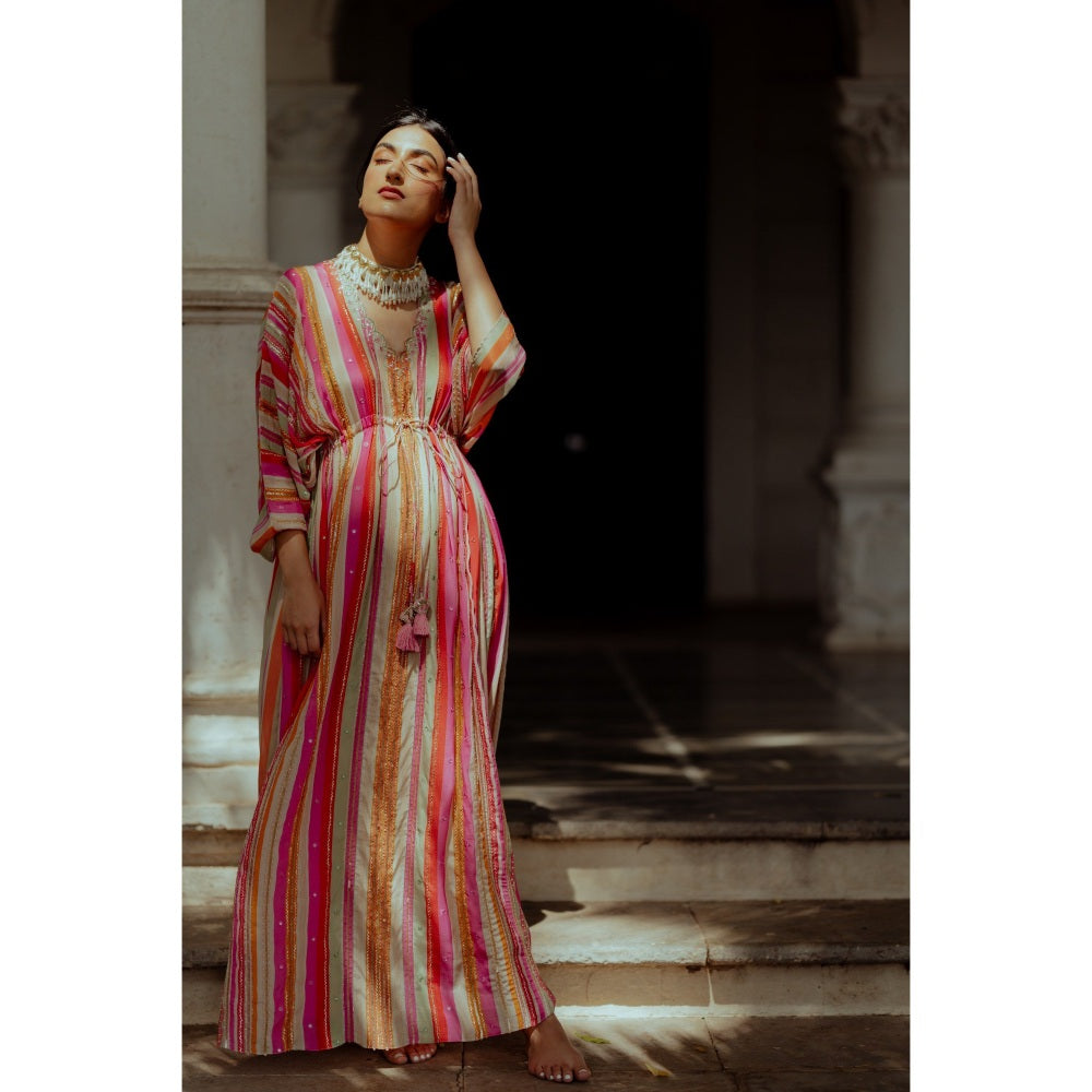 Paulmi & Harsh Multicoloured Printed Fusion Kaftan