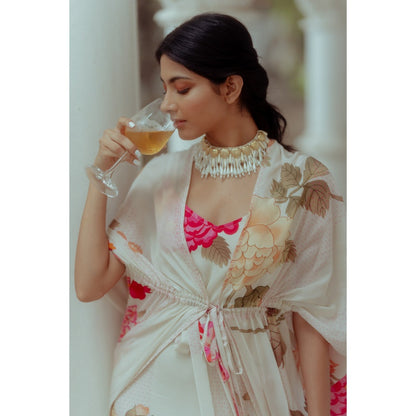 Paulmi & Harsh Off White Anar Print Placement Maxi (Set of 2)