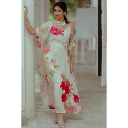 Paulmi & Harsh Off White Anar Print Placement Maxi (Set of 2)