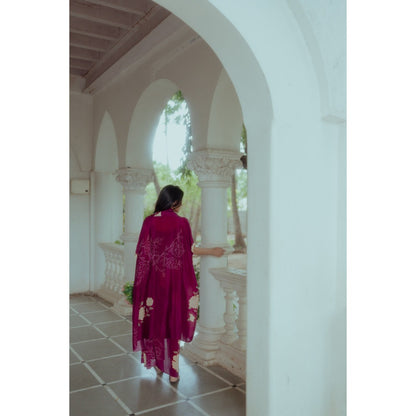 Paulmi & Harsh Grape Print Slit Maxi (Set of 3)