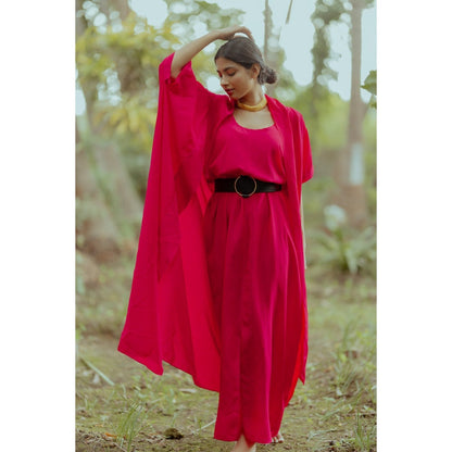 Paulmi & Harsh Rani Print Slit Maxi with Jacket (Set of 3)