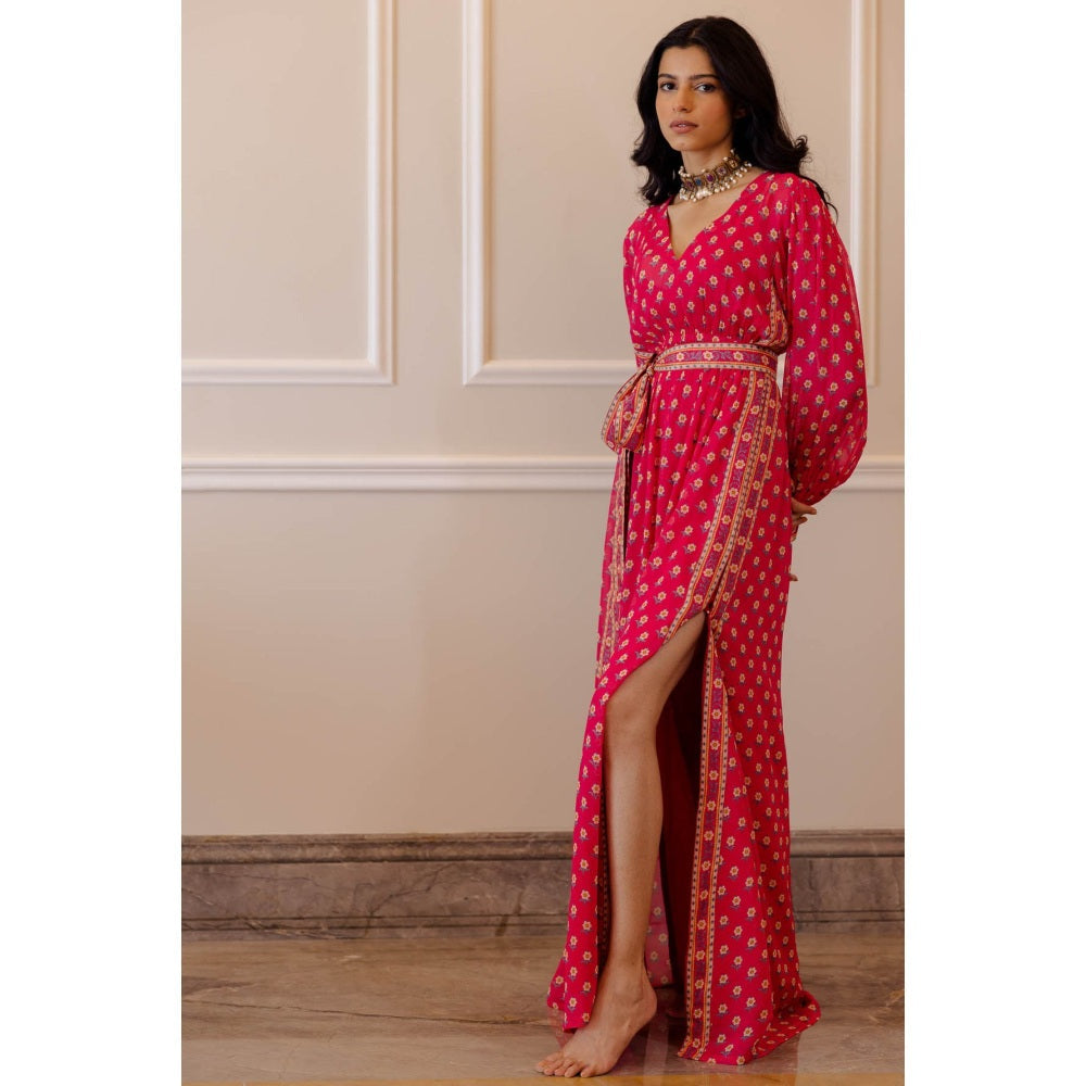 Paulmi & Harsh Rani Georgette Butti Printed Kaftan (Set of 2)